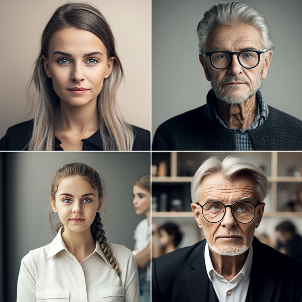 photo avec des personnes représentant les différents types de clients de l'entreprise (par exemple, un jeune adulte, un parent, un senior)